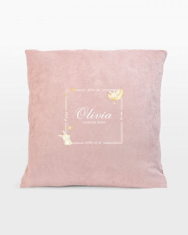 Pudebetræk med navn, dåb - Bunny