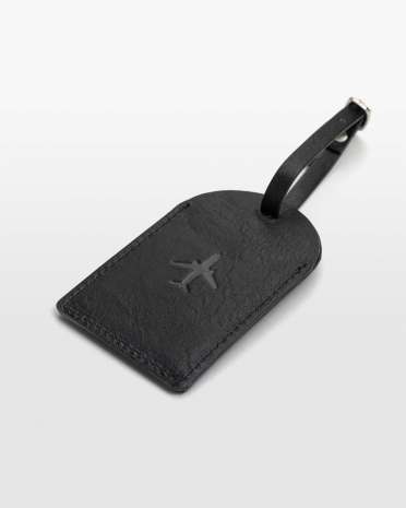 Sort bagagemærke med plads til alle kontaktoplysninger