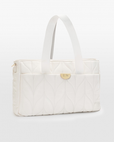 Laptop taske med navn, creme – Pristine
