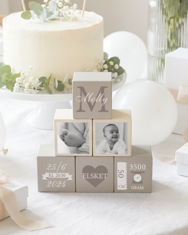 Træklodser med personlig tekst til navngivning