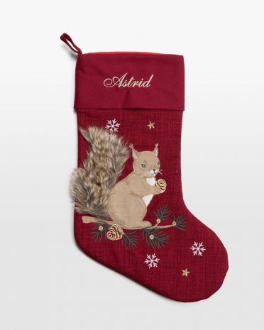 Klassisk rød julstrømpe med navn