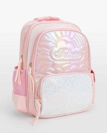 Pink, glitrende rygsæk til børn
