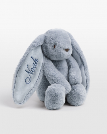 Blå kanin bamse med broderet navn Exportera till Kalkylark