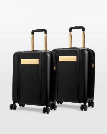 2-pak sorte håndbagagetasker til bryllupsrejsen