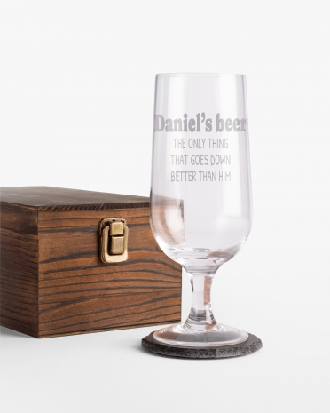 Ølglas med sjove statements