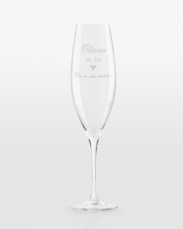 Champagneglas med personlig gravering