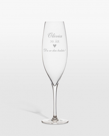 Champagneglas med gravering - Heart