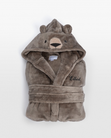 Børnemorgenkåbe med broderet navn