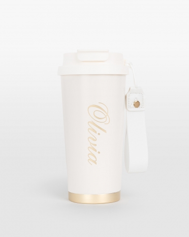 Hvid termokop med navn