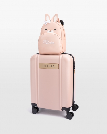 Kabinetaske og kaninrygsæk med navn