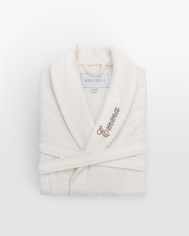 Broderet badekåbe med navn