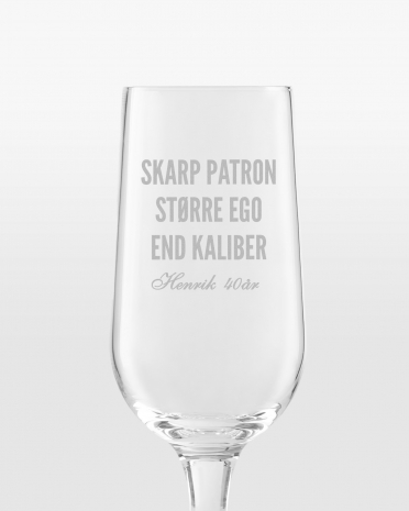 Graveret ølglas til jagtentusiasten