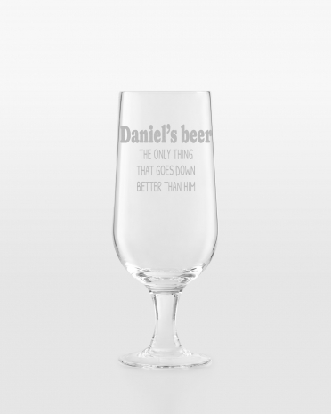 Ølglas med personlig gravering