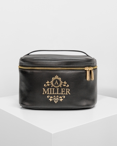 Sort beauty bag med navn