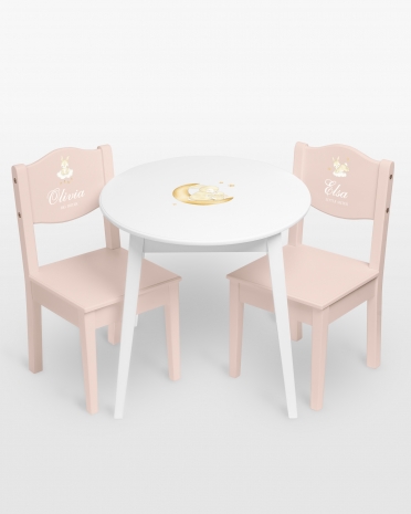 Børnebord og stole med navn