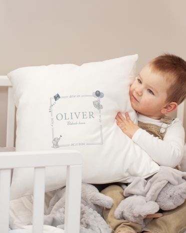 Pudebetræk med navn, dåb - Elefant