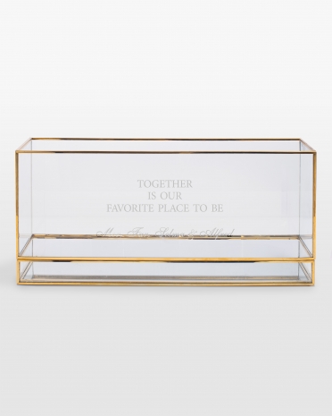 lysboks i guld med personlig gravering