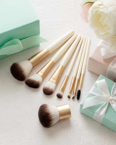 Makeupbørstesæt med otte nyttige makeupbørster til Mors Dag