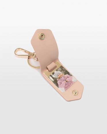 Nøglering i rosa med valgfrit billede