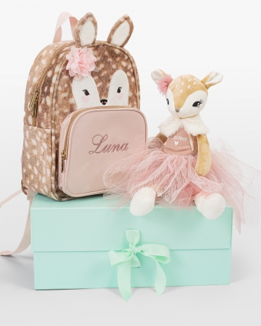 Børnehave rygsæk og dukke med navn