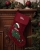 Julestrømpe med broderet navn og et fint dinosaurmotiv