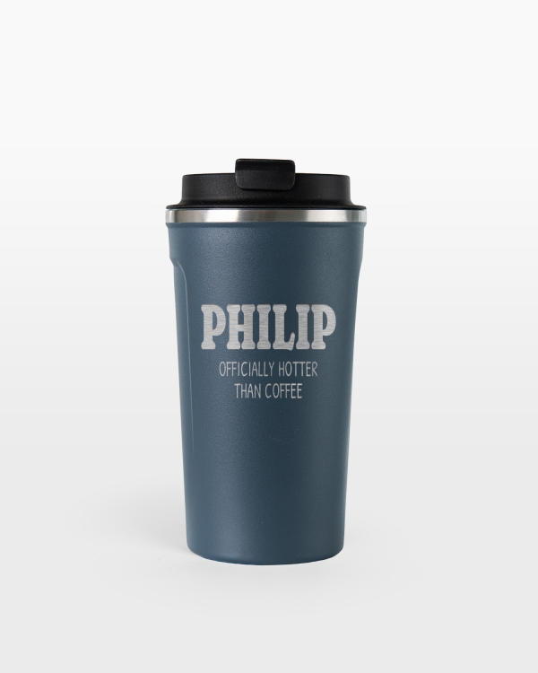 Personligt graverede termokrus med navn