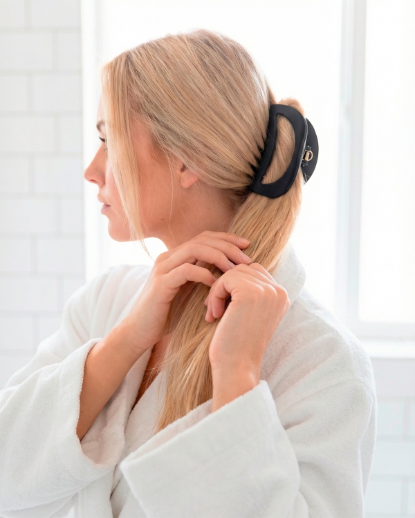 Sort hårklemme i silikone