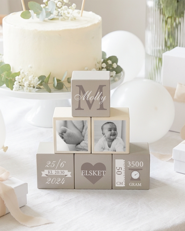 Træklodser med personlig tekst til navngivning