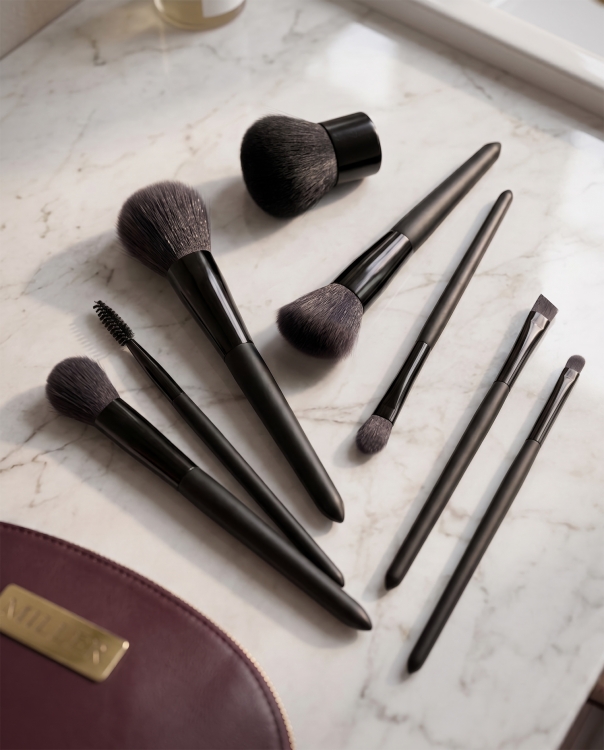 Sorte makeupbørster
