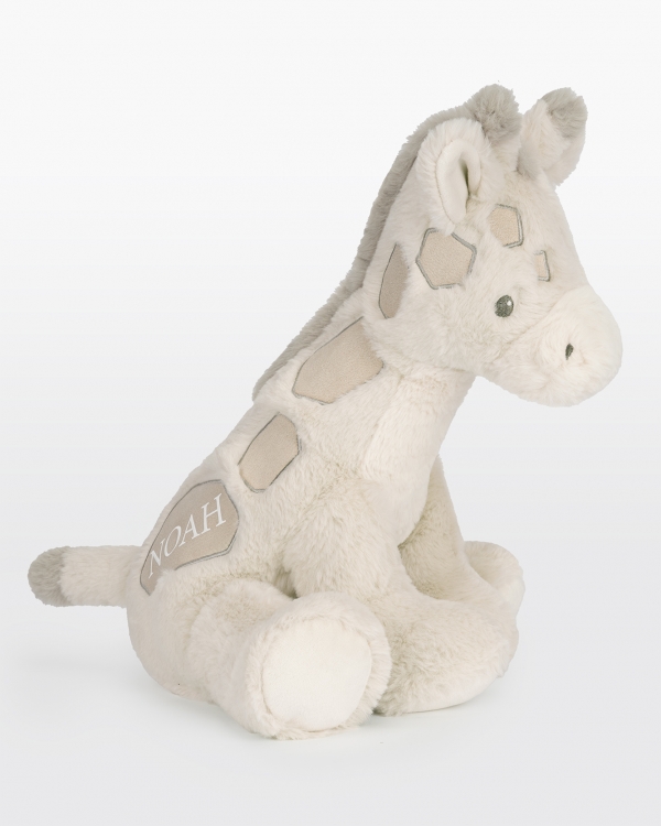 Blød giraf bamse med personligt navnetryk