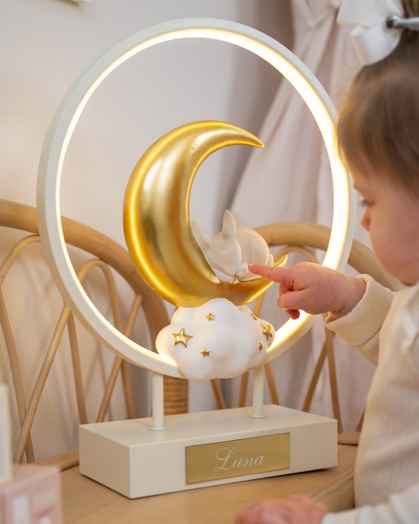 Natlampe med kanin og personlig gravering