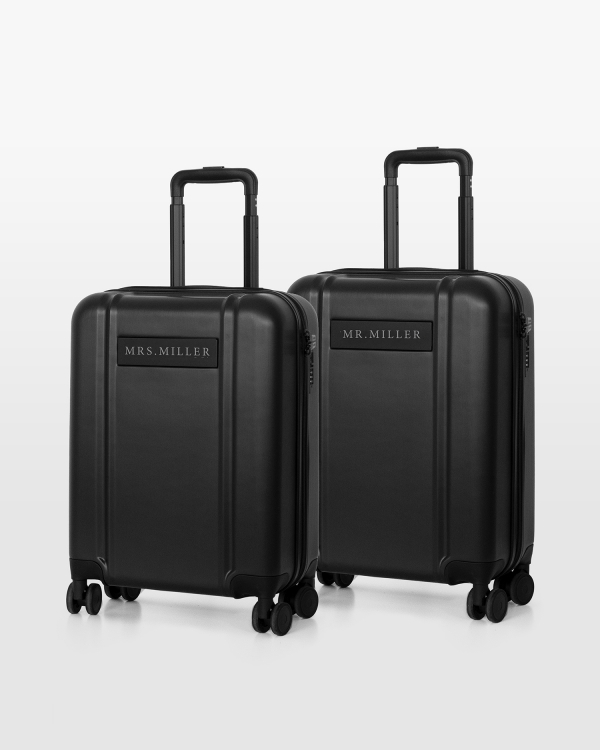 2-pak sorte håndbagagetasker til bryllupsrejsen