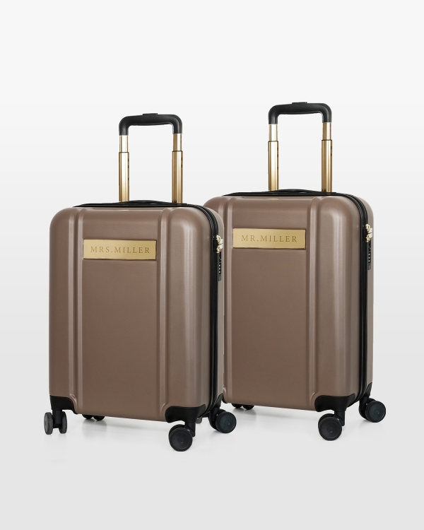 2-pak brune håndbagagetasker til bryllupsrejsen