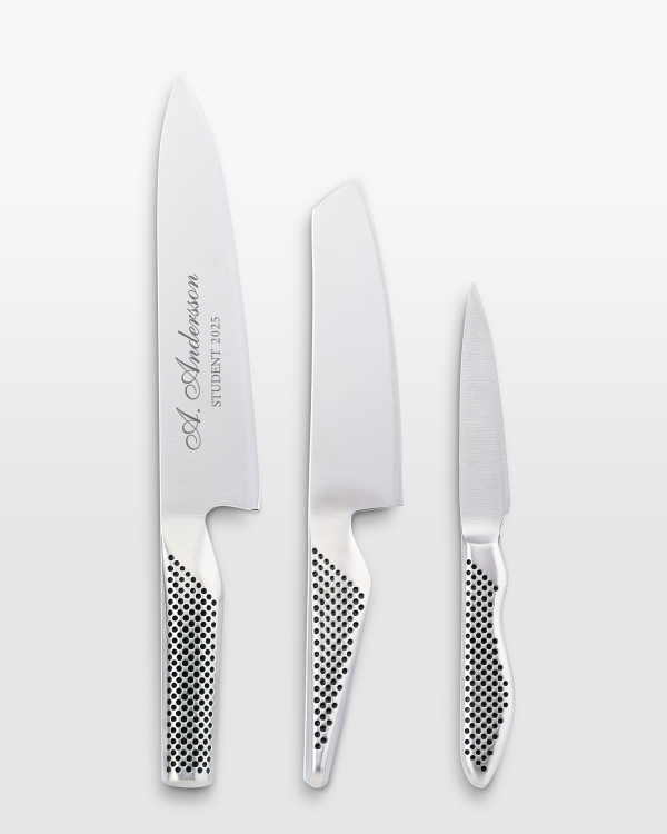 Graveret knivsæt fra Global