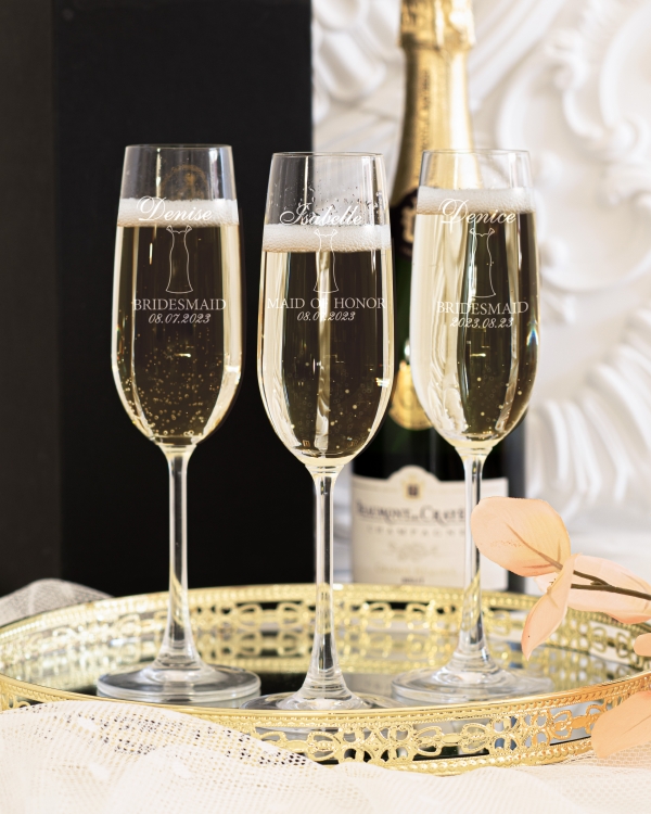 Champagneglas med navn - Bride