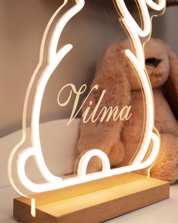 Tændt neonlampe med navn