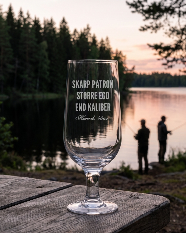 Ølglas med personlig gravering