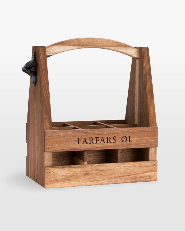 Ølkurv med gravering til morfar