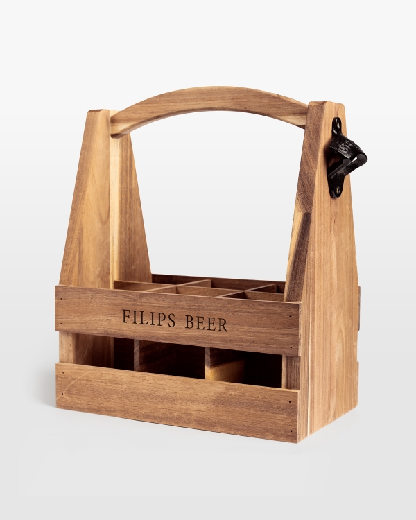 Træølkurv med flaskeåbner