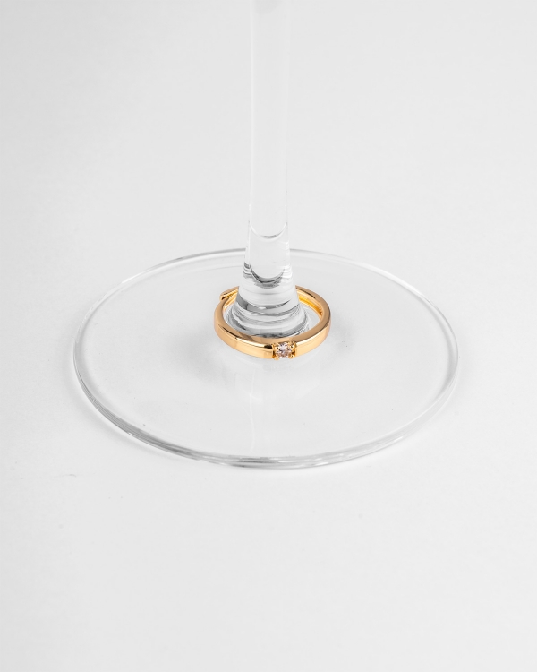 Champagneglas med ringe