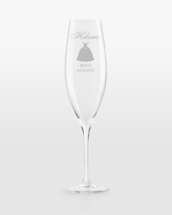 Champagneglas med personlig gravering til bruden