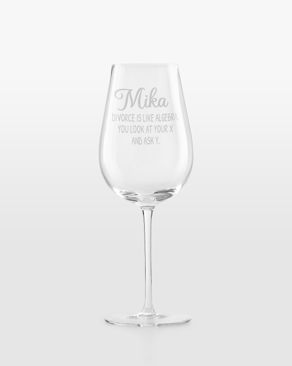 Personligt graverede glas med frække citater