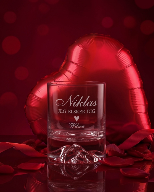 Unikke whiskyglas med en bund formet som et bjerg