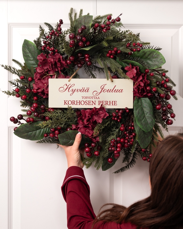 Julekrans med navn - Glædelig jul