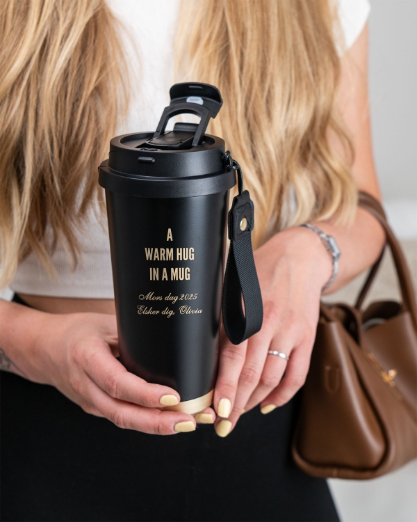 Sort termokop med citat til mors dag