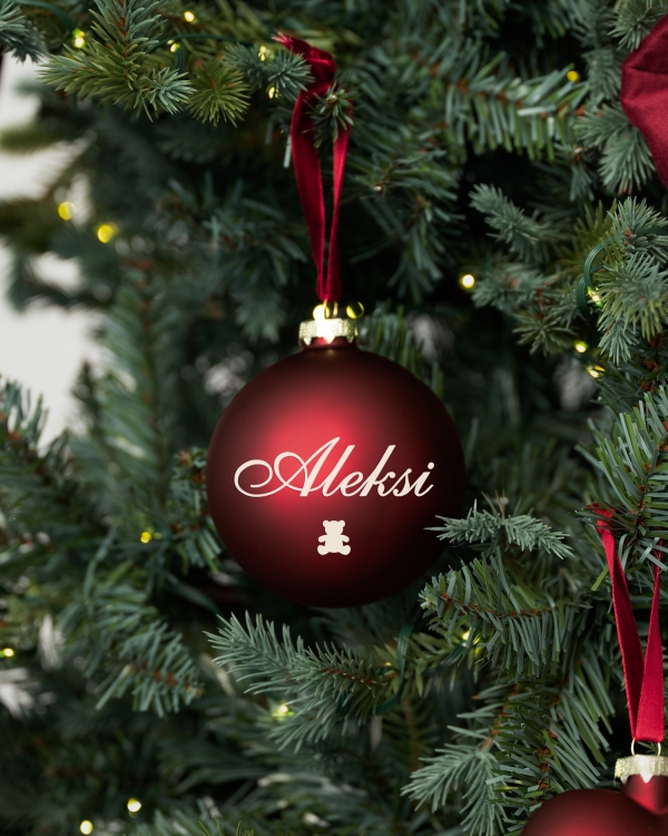 Juletræskugle med personlig mærkning