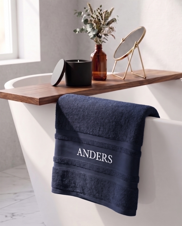 Broderede håndklæder med navn