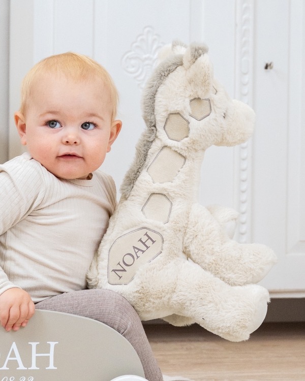 bamse med motiv af en giraf