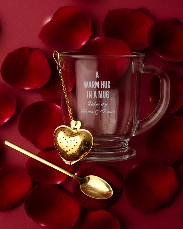 Tekop med valgfri tekst til Valentinsdag