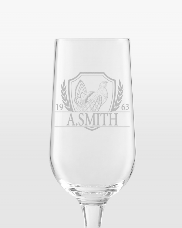 Graveret ølglas til den jagtinteresserede med navn og valgfrit jagtmotiv
